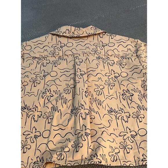 The New Society Palm Tree Collared Tan Shirt 4T EUC - Picture 5 of 5